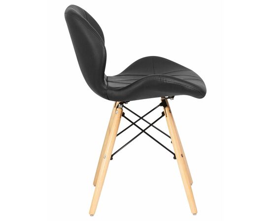Стул обеденный DOBRIN BUTTERFLY, ножки светлый бук, цвет сиденья чёрный, Вариант: ножки светлый бук, цвет сиденья чёрный, изображение 3 | Интернет магазин мебели и декора LifeDekor