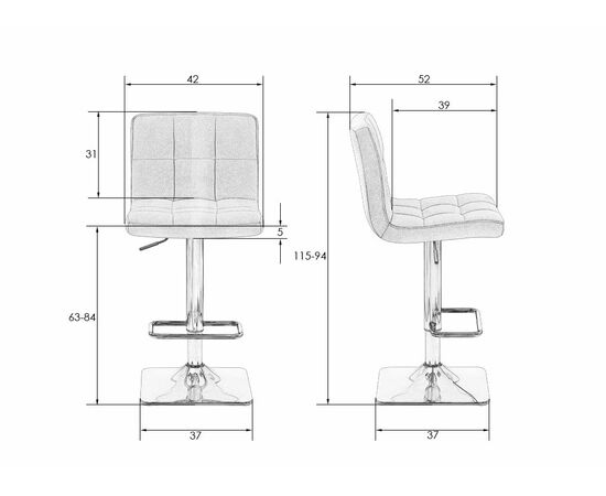 Стул барный DOBRIN GOLDIE, пудрово-сиреневый велюр (MJ9-52), Вариант: пудрово-сиреневый велюр (MJ9-52), изображение 10 | Интернет магазин мебели и декора LifeDekor