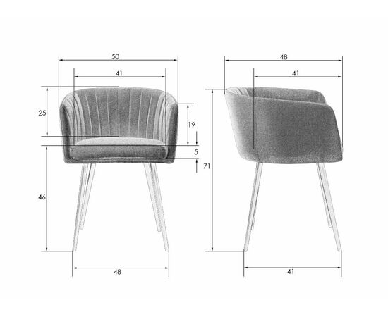 Стул обеденный DOBRIN ALINA, синяя ткань (LAR-106D-21), Вариант: синяя ткань (LAR-106D-21), изображение 10 | Интернет магазин мебели и декора LifeDekor