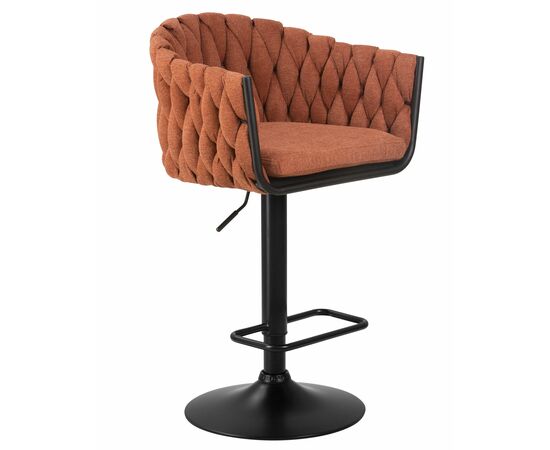 Стул барный DOBRIN LEON, оранжевая ткань (LAR 275-27), Вариант: оранжевая ткань (LAR 275-27), изображение 2 | Интернет магазин мебели и декора LifeDekor