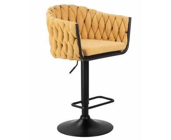 Стул барный DOBRIN LEON, жёлтая ткань (LAR 275-8), Вариант: жёлтая ткань (LAR 275-8), изображение 2 | Интернет магазин мебели и декора LifeDekor