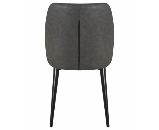 Стул обеденный DOBRIN KEVIN, черные матовые ножки, Сиденье серая ткань FC-09, Спинка антрацит кожзам RU-08, Вариант: черные матовые ножки, Сиденье серая ткань FC-09, Спинка антрацит кожзам RU-08, изображение 5 | Интернет магазин мебели и декора LifeDekor