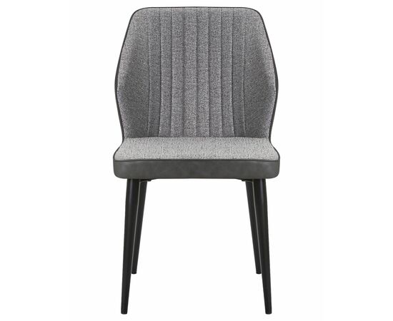 Стул обеденный DOBRIN KEVIN, черные матовые ножки, Сиденье серая ткань FC-09, Спинка антрацит кожзам RU-08, Вариант: черные матовые ножки, Сиденье серая ткань FC-09, Спинка антрацит кожзам RU-08, изображение 6 | Интернет магазин мебели и декора LifeDekor