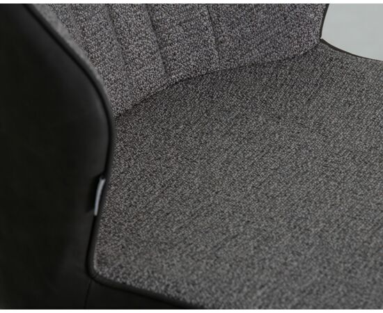 Стул обеденный DOBRIN KEVIN, черные матовые ножки, Сиденье серая ткань FC-09, Спинка антрацит кожзам RU-08, Вариант: черные матовые ножки, Сиденье серая ткань FC-09, Спинка антрацит кожзам RU-08, изображение 7 | Интернет магазин мебели и декора LifeDekor