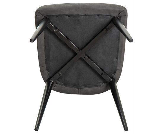 Стул обеденный DOBRIN KEVIN, черные матовые ножки, Сиденье серая ткань FC-09, Спинка антрацит кожзам RU-08, Вариант: черные матовые ножки, Сиденье серая ткань FC-09, Спинка антрацит кожзам RU-08, изображение 11 | Интернет магазин мебели и декора LifeDekor