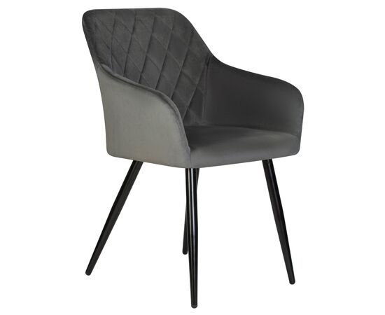 Стул обеденный DOBRIN ROBERT, черные матовые ножки, велюр V108-92 Антрацит, Вариант: черные матовые ножки, велюр V108-92 Антрацит, изображение 2 | Интернет магазин мебели и декора LifeDekor