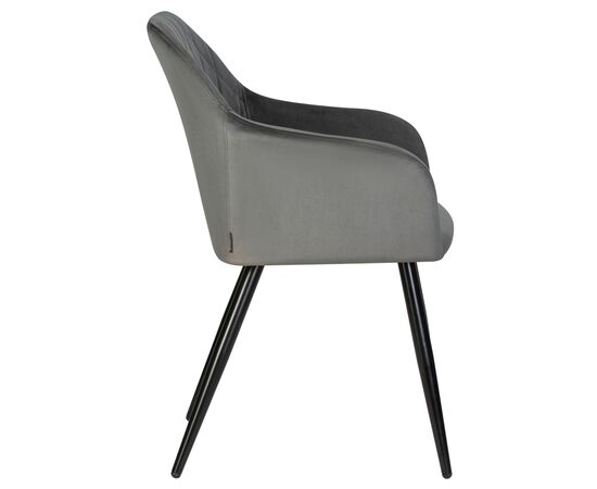 Стул обеденный DOBRIN ROBERT, черные матовые ножки, велюр V108-92 Антрацит, Вариант: черные матовые ножки, велюр V108-92 Антрацит, изображение 3 | Интернет магазин мебели и декора LifeDekor