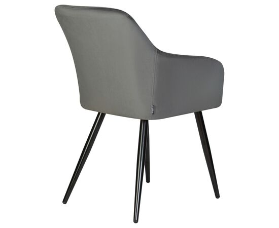Стул обеденный DOBRIN ROBERT, черные матовые ножки, велюр V108-92 Антрацит, Вариант: черные матовые ножки, велюр V108-92 Антрацит, изображение 4 | Интернет магазин мебели и декора LifeDekor