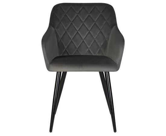 Стул обеденный DOBRIN ROBERT, черные матовые ножки, велюр V108-92 Антрацит, Вариант: черные матовые ножки, велюр V108-92 Антрацит, изображение 6 | Интернет магазин мебели и декора LifeDekor
