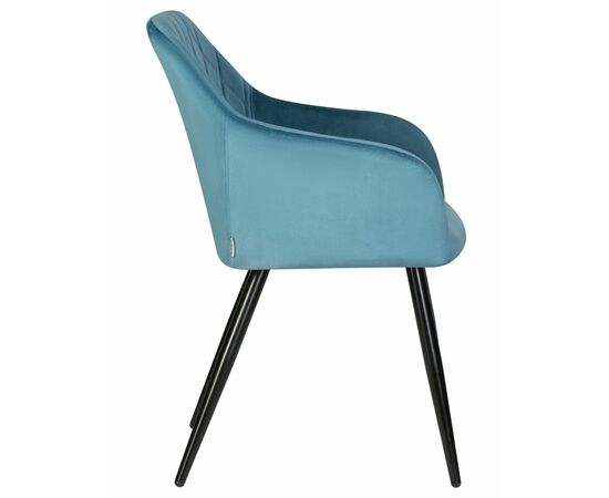 Стул обеденный DOBRIN ROBERT, черные матовые ножки, велюр V108-108 Морская волна, Вариант: черные матовые ножки, велюр V108-108 Морская волна, изображение 3 | Интернет магазин мебели и декора LifeDekor