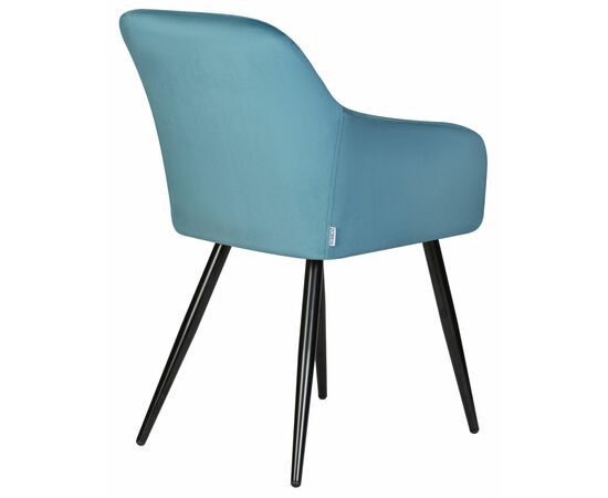 Стул обеденный DOBRIN ROBERT, черные матовые ножки, велюр V108-108 Морская волна, Вариант: черные матовые ножки, велюр V108-108 Морская волна, изображение 4 | Интернет магазин мебели и декора LifeDekor