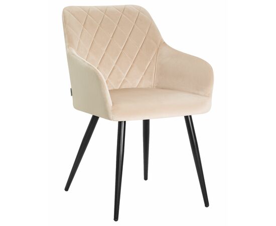 Стул обеденный DOBRIN ROBERT, черные матовые ножки, велюр V108-98 Бежевый, Вариант: черные матовые ножки, велюр V108-98 Бежевый | Интернет магазин мебели и декора LifeDekor