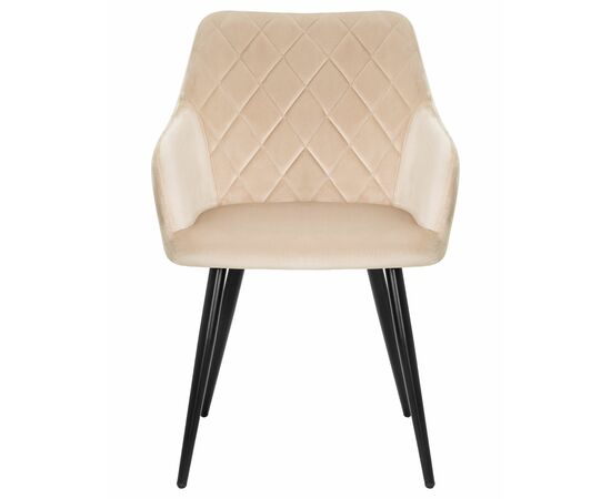 Стул обеденный DOBRIN ROBERT, черные матовые ножки, велюр V108-98 Бежевый, Вариант: черные матовые ножки, велюр V108-98 Бежевый, изображение 6 | Интернет магазин мебели и декора LifeDekor