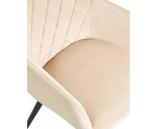 Стул обеденный DOBRIN ROBERT, черные матовые ножки, велюр V108-98 Бежевый, Вариант: черные матовые ножки, велюр V108-98 Бежевый, изображение 7 | Интернет магазин мебели и декора LifeDekor