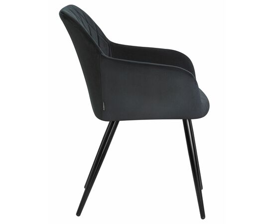 Стул обеденный DOBRIN ROBERT, черные матовые ножки, велюр V108-77 Чёрный, Вариант: черные матовые ножки, велюр V108-77 Чёрный, изображение 2 | Интернет магазин мебели и декора LifeDekor