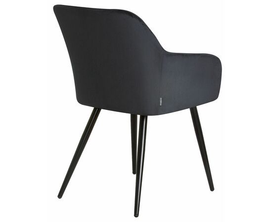 Стул обеденный DOBRIN ROBERT, черные матовые ножки, велюр V108-77 Чёрный, Вариант: черные матовые ножки, велюр V108-77 Чёрный, изображение 3 | Интернет магазин мебели и декора LifeDekor