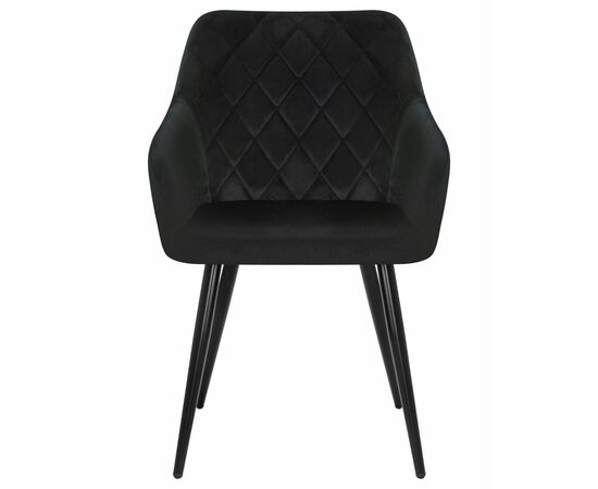 Стул обеденный DOBRIN ROBERT, черные матовые ножки, велюр V108-77 Чёрный, Вариант: черные матовые ножки, велюр V108-77 Чёрный, изображение 5 | Интернет магазин мебели и декора LifeDekor