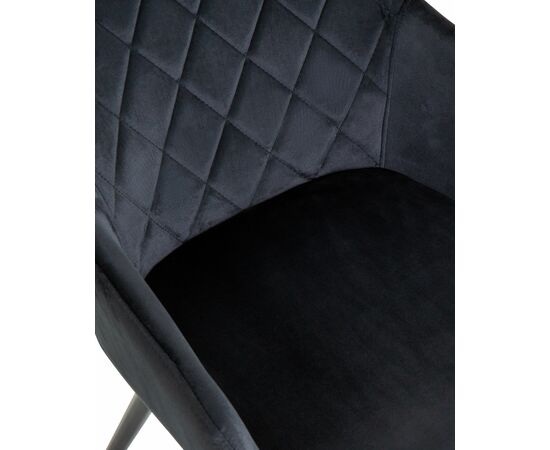 Стул обеденный DOBRIN ROBERT, черные матовые ножки, велюр V108-77 Чёрный, Вариант: черные матовые ножки, велюр V108-77 Чёрный, изображение 6 | Интернет магазин мебели и декора LifeDekor