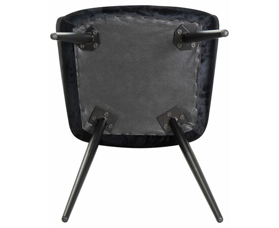 Стул обеденный DOBRIN ROBERT, черные матовые ножки, велюр V108-77 Чёрный, Вариант: черные матовые ножки, велюр V108-77 Чёрный, изображение 8 | Интернет магазин мебели и декора LifeDekor