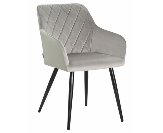 Стул обеденный DOBRIN ROBERT, черные матовые ножки, велюр V108-81 Серый, Вариант: черные матовые ножки, велюр V108-81 Серый | Интернет магазин мебели и декора LifeDekor