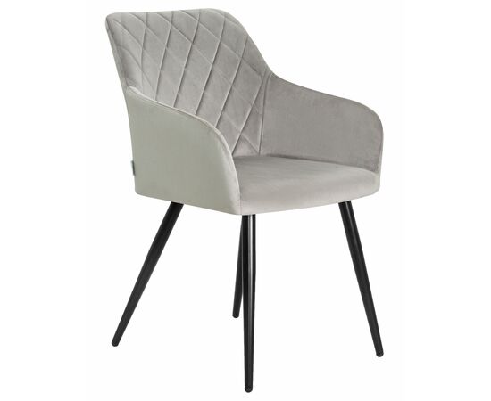Стул обеденный DOBRIN ROBERT, черные матовые ножки, велюр V108-81 Серый, Вариант: черные матовые ножки, велюр V108-81 Серый, изображение 2 | Интернет магазин мебели и декора LifeDekor
