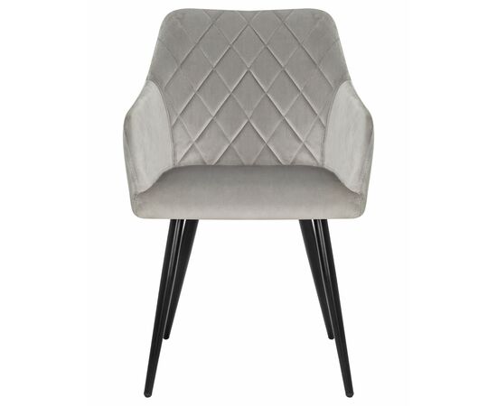 Стул обеденный DOBRIN ROBERT, черные матовые ножки, велюр V108-81 Серый, Вариант: черные матовые ножки, велюр V108-81 Серый, изображение 6 | Интернет магазин мебели и декора LifeDekor