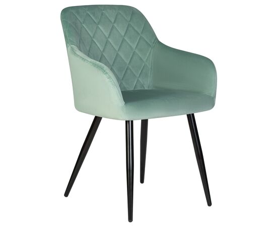 Стул обеденный DOBRIN ROBERT, черные матовые ножки, велюр V108-118 Мятный, Вариант: черные матовые ножки, велюр V108-118 Мятный | Интернет магазин мебели и декора LifeDekor