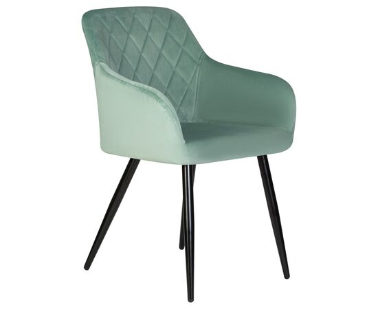 Стул обеденный DOBRIN ROBERT, черные матовые ножки, велюр V108-118 Мятный, Вариант: черные матовые ножки, велюр V108-118 Мятный, изображение 2 | Интернет магазин мебели и декора LifeDekor