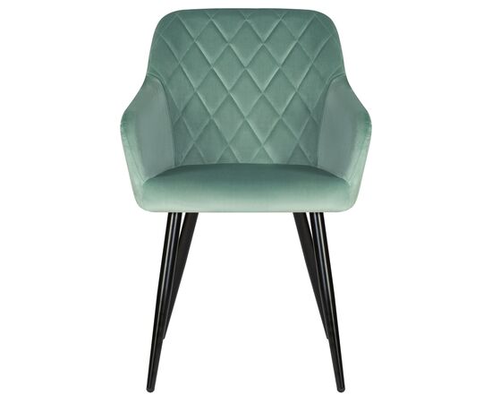 Стул обеденный DOBRIN ROBERT, черные матовые ножки, велюр V108-118 Мятный, Вариант: черные матовые ножки, велюр V108-118 Мятный, изображение 6 | Интернет магазин мебели и декора LifeDekor