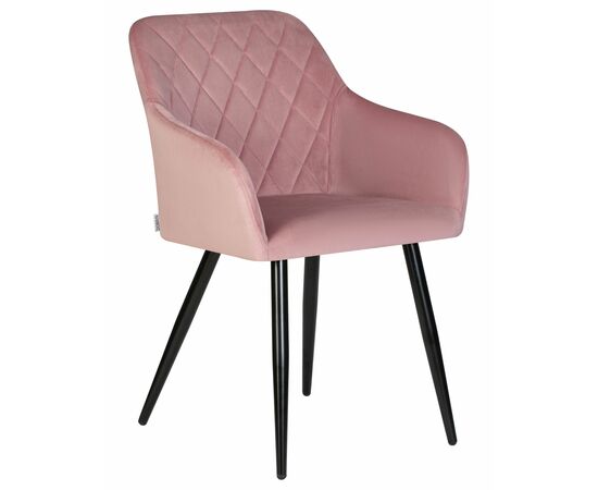 Стул обеденный DOBRIN ROBERT, черные матовые ножки, велюр V108-15 Розовый, Вариант: черные матовые ножки, велюр V108-15 Розовый | Интернет магазин мебели и декора LifeDekor