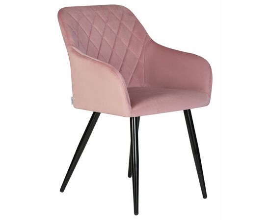 Стул обеденный DOBRIN ROBERT, черные матовые ножки, велюр V108-15 Розовый, Вариант: черные матовые ножки, велюр V108-15 Розовый, изображение 2 | Интернет магазин мебели и декора LifeDekor