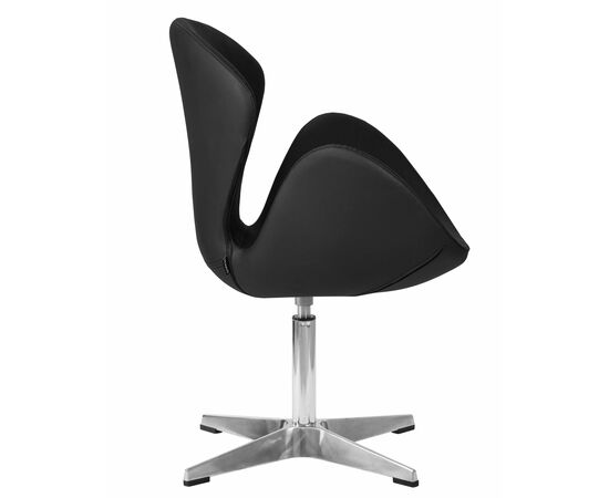 Кресло дизайнерское DOBRIN SWAN, черный кожзам P13, алюминиевое основание, Вариант: черный кожзам P13, алюминиевое основание, изображение 3 | Интернет магазин мебели и декора LifeDekor