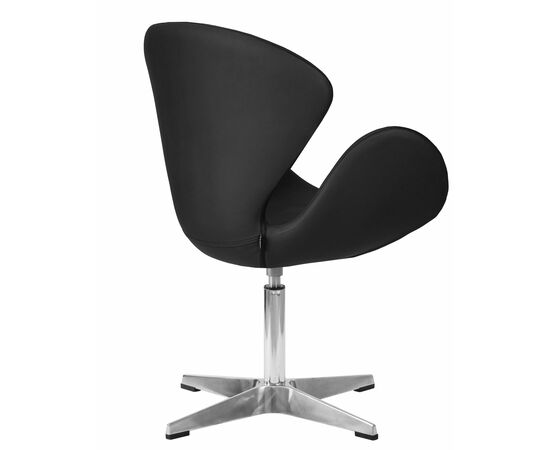 Кресло дизайнерское DOBRIN SWAN, черный кожзам P13, алюминиевое основание, Вариант: черный кожзам P13, алюминиевое основание, изображение 4 | Интернет магазин мебели и декора LifeDekor