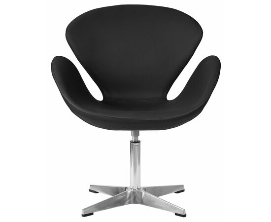 Кресло дизайнерское DOBRIN SWAN, черный кожзам P13, алюминиевое основание, Вариант: черный кожзам P13, алюминиевое основание, изображение 6 | Интернет магазин мебели и декора LifeDekor