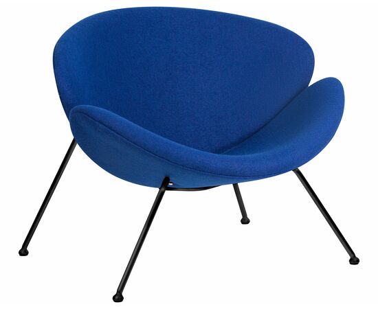 Кресло дизайнерское DOBRIN EMILY, синяя ткань AF6, черное основание, Вариант: синяя ткань AF6, черное основание | Интернет магазин мебели и декора LifeDekor