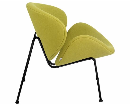 Кресло дизайнерское DOBRIN EMILY, светло-зеленая ткань AF3, черное основание, Вариант: светло-зеленая ткань AF3, черное основание, изображение 3 | Интернет магазин мебели и декора LifeDekor