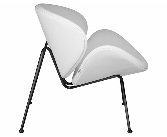 Кресло дизайнерское DOBRIN EMILY, белый винил YP17, черное основание, Вариант: белый винил YP17, черное основание, изображение 3 | Интернет магазин мебели и декора LifeDekor