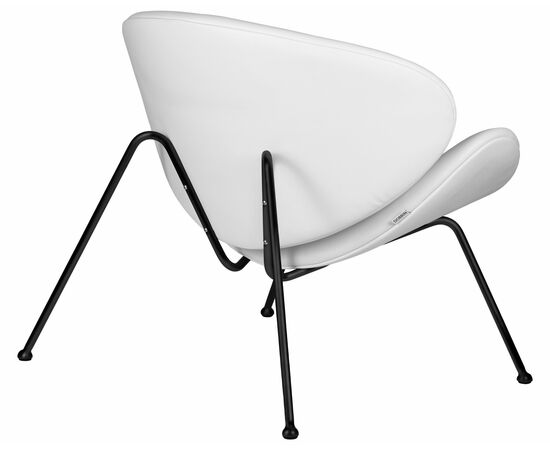 Кресло дизайнерское DOBRIN EMILY, белый винил YP17, черное основание, Вариант: белый винил YP17, черное основание, изображение 4 | Интернет магазин мебели и декора LifeDekor