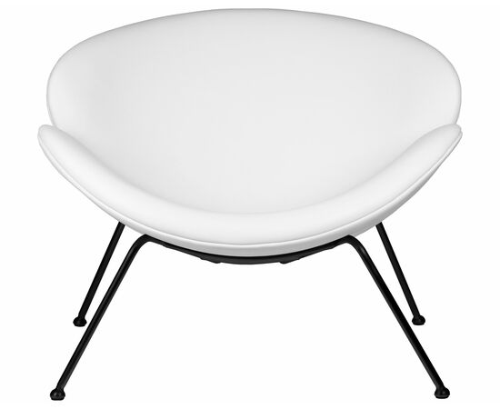 Кресло дизайнерское DOBRIN EMILY, белый винил YP17, черное основание, Вариант: белый винил YP17, черное основание, изображение 6 | Интернет магазин мебели и декора LifeDekor