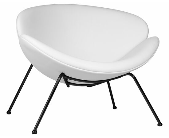 Кресло дизайнерское DOBRIN EMILY, белый винил YP17, черное основание, Вариант: белый винил YP17, черное основание, изображение 7 | Интернет магазин мебели и декора LifeDekor