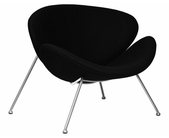 Кресло дизайнерское DOBRIN EMILY, черный ткань AF9, хромированная сталь, Вариант: черный ткань AF9, хромированная сталь | Интернет магазин мебели и декора LifeDekor