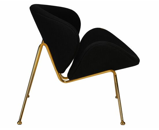 Кресло дизайнерское DOBRIN EMILY, черный ткань AF9, золотое основание, Вариант: черный ткань AF9, золотое основание, изображение 3 | Интернет магазин мебели и декора LifeDekor