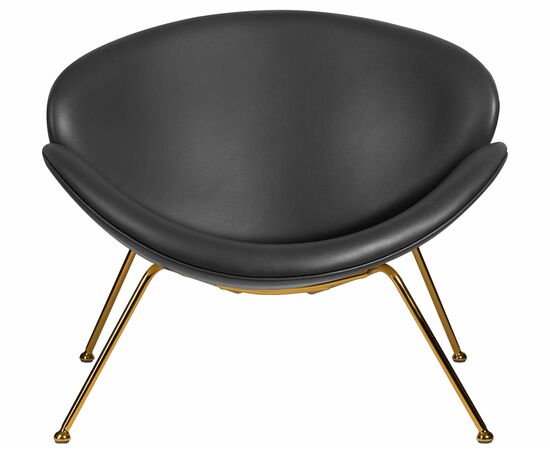 Кресло дизайнерское DOBRIN EMILY, черный винил YP16, золотое основания, Вариант: черный винил YP16, золотое основания, изображение 6 | Интернет магазин мебели и декора LifeDekor