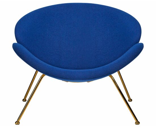 Кресло дизайнерское DOBRIN EMILY, синяя ткань AF6, золотое основание, Вариант: синяя ткань AF6, золотое основание, изображение 6 | Интернет магазин мебели и декора LifeDekor