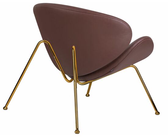 Кресло дизайнерское DOBRIN EMILY, коричневый винил YP5, золотое основание, Вариант: коричневый винил YP5, золотое основание, изображение 4 | Интернет магазин мебели и декора LifeDekor