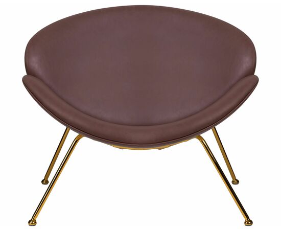 Кресло дизайнерское DOBRIN EMILY, коричневый винил YP5, золотое основание, Вариант: коричневый винил YP5, золотое основание, изображение 6 | Интернет магазин мебели и декора LifeDekor