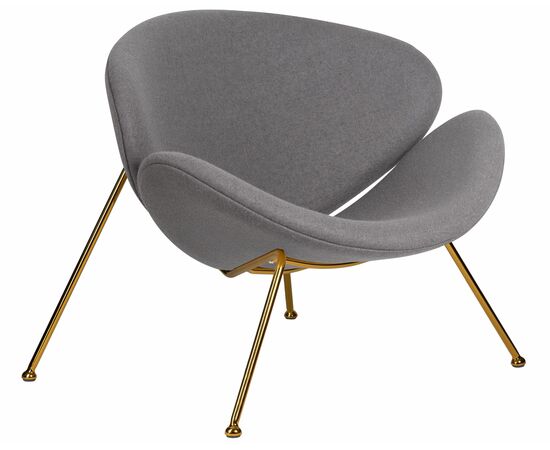 Кресло дизайнерское DOBRIN EMILY, серая ткань AF7, золотое основание, Вариант: серая ткань AF7, золотое основание, изображение 2 | Интернет магазин мебели и декора LifeDekor