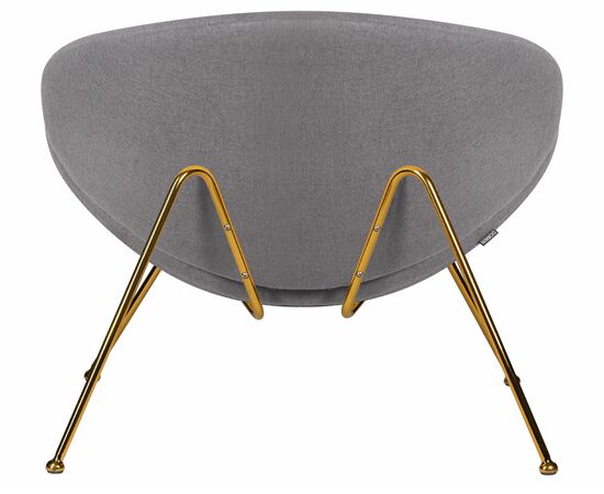 Кресло дизайнерское DOBRIN EMILY, серая ткань AF7, золотое основание, Вариант: серая ткань AF7, золотое основание, изображение 5 | Интернет магазин мебели и декора LifeDekor