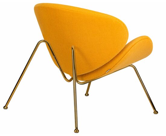 Кресло дизайнерское DOBRIN EMILY, желтая ткань AF13, золотое основание, Вариант: желтая ткань AF13, золотое основание, изображение 4 | Интернет магазин мебели и декора LifeDekor