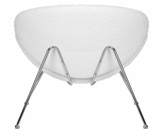 Кресло дизайнерское DOBRIN EMILY, белый (букле) ткань , хромированная сталь, Вариант: белый (букле) ткань , хромированная сталь, изображение 5 | Интернет магазин мебели и декора LifeDekor